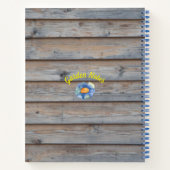 Wilde bloemen op houten panelen notitieboek (Achterkant)