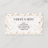 Wilde bloemen op ivoren diapraffle informatiekaartje (Voorkant)