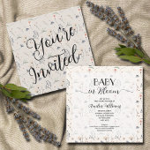 Wilde bloemen op Ivory-Baby shower Kaart