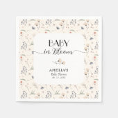 Wilde bloemen op Ivory-Baby shower Servet (Voorkant)