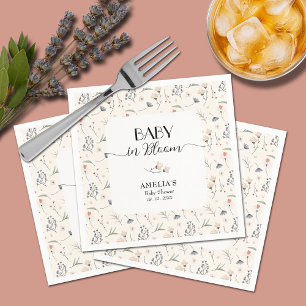 Wilde bloemen op Ivory-Baby shower Servet