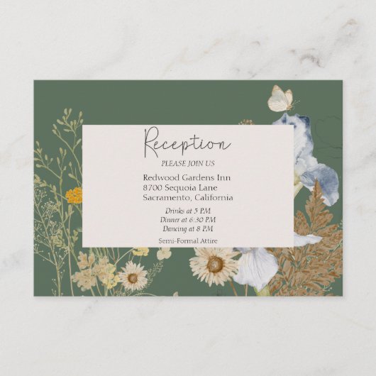 Wilde bloemen op Kaart voor het verzamelen van wed (Voorkant)