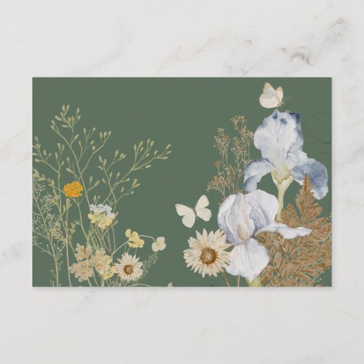 Wilde bloemen op Kaart voor het verzamelen van wed (Achterkant)