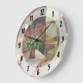 Wilde bloemen op keukentafel grote klok (Hoek)