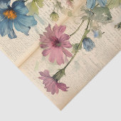 Wilde Bloemen op oud papier Decoupage (Detail)