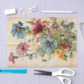 Wilde Bloemen op oud papier Decoupage (Craft)