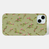 Wilde bloemen op pistachegroen Case-Mate iPhone case (Achterkant (horizontaal))