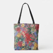 Wilde bloemen op rood tote bag (Achterkant)