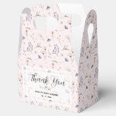 Wilde bloemen op Roze Baby shower Bedankdoosjes (Geopend)