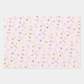 Wilde bloemen op roze inpakpapier vel (Voorkant)