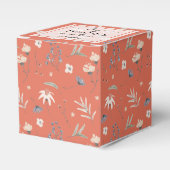 Wilde bloemen op Terracotta Baby shower Bedankdoosjes (Voorkant Zijde)