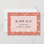 Wilde bloemen op Terracotta Baby shower Bedankkaart (Voorkant)