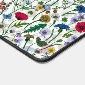 Wilde bloemen op wit bureaumat (Hoek)