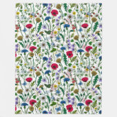 Wilde bloemen op wit fleece deken (Voorkant)
