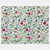 Wilde bloemen op wit fleece deken (Voorkant (Horizontaal))