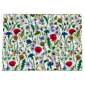Wilde bloemen op wit groot cadeauzakje (Voorkant)