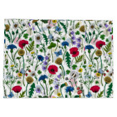Wilde bloemen op wit groot cadeauzakje (Achterkant)