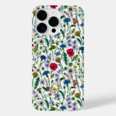 Wilde bloemen op wit iPhone hoesje (Achterkant)