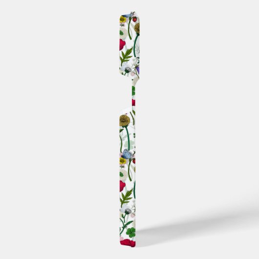 Wilde bloemen op wit iPhone hoesje (Rechterkant)