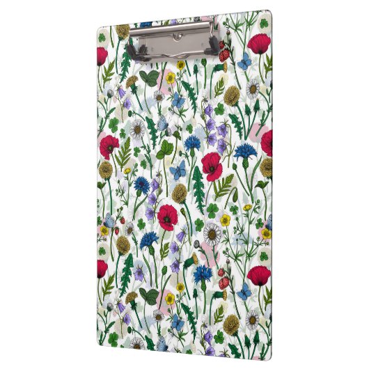 Wilde bloemen op wit klembord (Links)