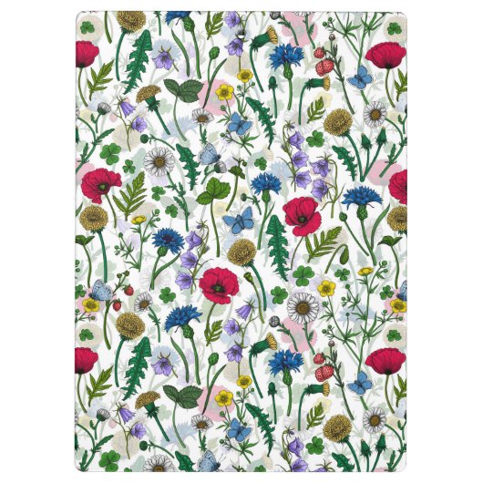 Wilde bloemen op wit klembord (Achterkant)