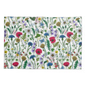Wilde bloemen op wit kussensloop (Achterkant-Links)