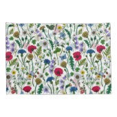 Wilde bloemen op wit kussensloop (Achterkant-Rechts)