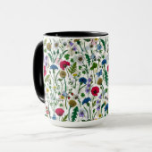 Wilde bloemen op wit mok (Voorkant links)