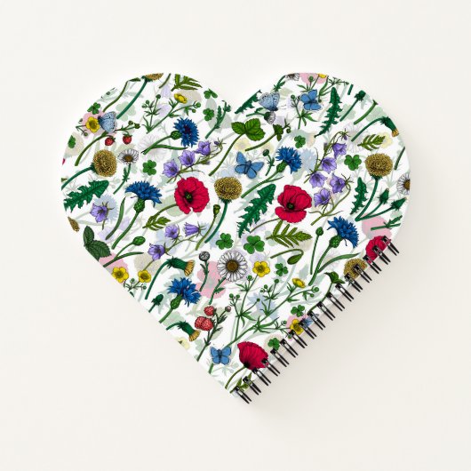 Wilde bloemen op wit notitieboek (Achterkant)