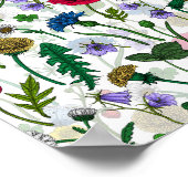 Wilde bloemen op wit poster (Hoek)