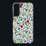 Wilde bloemen op wit samsung galaxy hoesje<br><div class="desc">Met de hand geschilderd collectie van diverse wilde bloemen.</div>