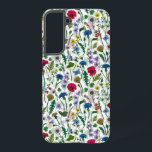 Wilde bloemen op wit samsung galaxy hoesje<br><div class="desc">Met de hand geschilderd collectie van diverse wilde bloemen.</div>