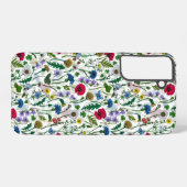 Wilde bloemen op wit samsung galaxy hoesje (Achterkant horizontaal)