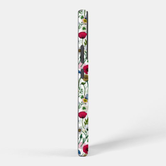 Wilde bloemen op wit samsung galaxy hoesje (Rechterkant)
