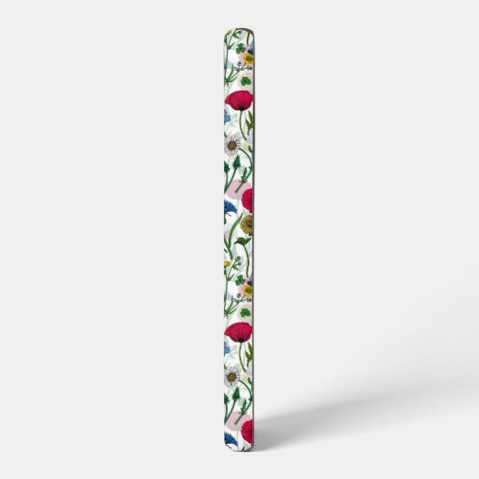Wilde bloemen op wit samsung galaxy hoesje (Linkerkant)