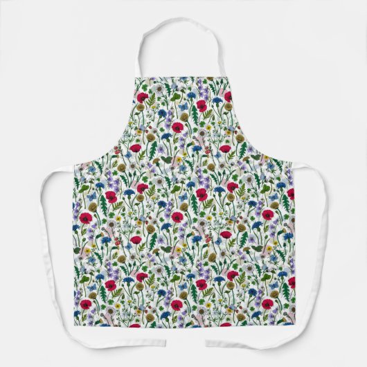 Wilde bloemen op wit schort (Voorkant)