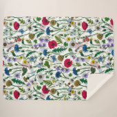 Wilde bloemen op wit sherpa deken (Voorkant (horizontaal))