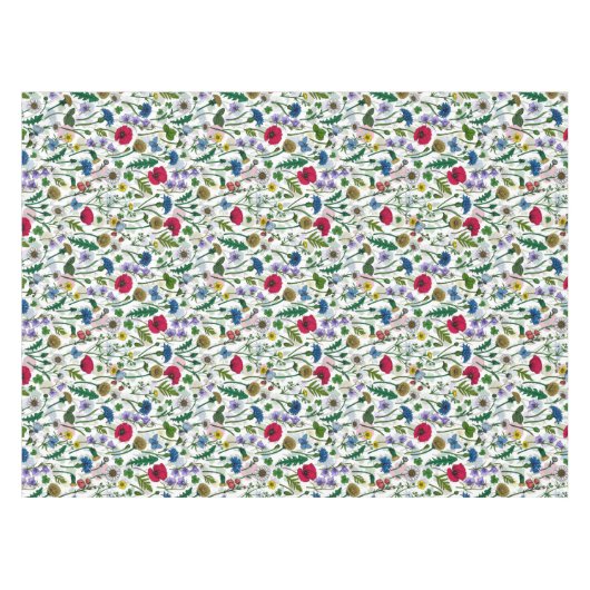 Wilde bloemen op wit tafelkleed (Voorkant (Horizontaal))