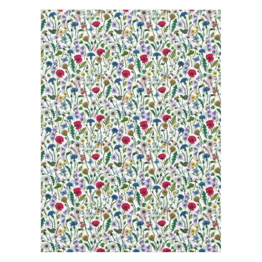 Wilde bloemen op wit tafelkleed (Voorkant)