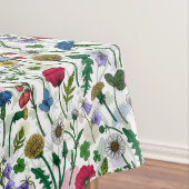 Wilde bloemen op wit tafelkleed (Voorbeeld)