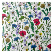 Wilde bloemen op wit tegeltje (Voorkant)