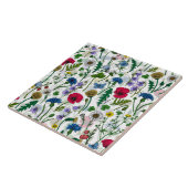 Wilde bloemen op wit tegeltje (Zijkant)