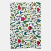 Wilde bloemen op wit theedoek (Verticaal)