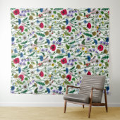 Wilde bloemen op wit wandkleed (In Situ (horizontaal))