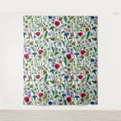 Wilde bloemen op wit wandkleed (Voorkant)