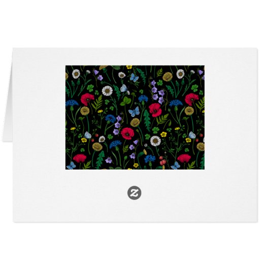 Wilde bloemen op zwart (Achterkant Horizontaal)