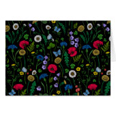 Wilde bloemen op zwart (Voorkant Horizontaal)