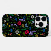 Wilde bloemen op zwart Case-Mate iPhone case (Achterkant (horizontaal))
