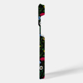Wilde bloemen op zwart iPhone hoesje (Linkerkant)