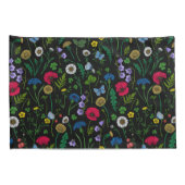 Wilde bloemen op zwart kussensloop (Achterkant-Rechts)